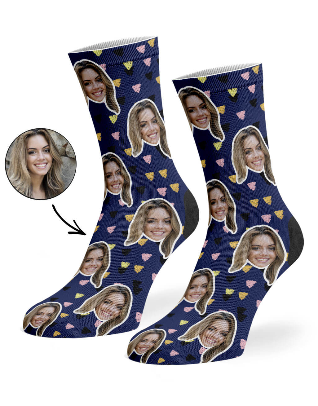 Paint Triangle Photo Socks