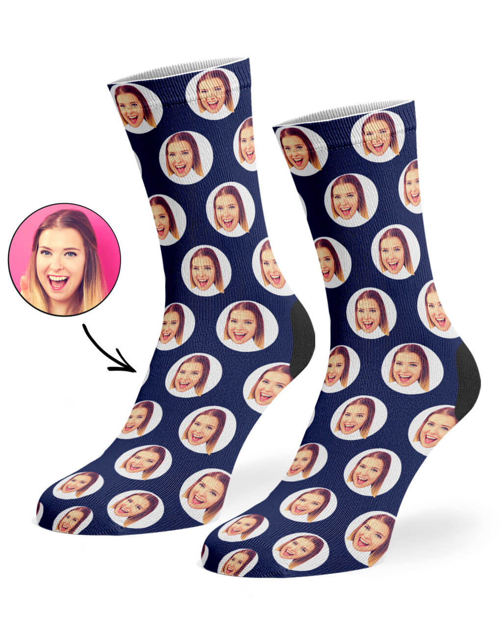 Navy Polka Circle Socks