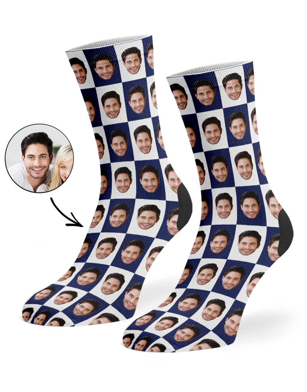 Navy Poser Face Socks