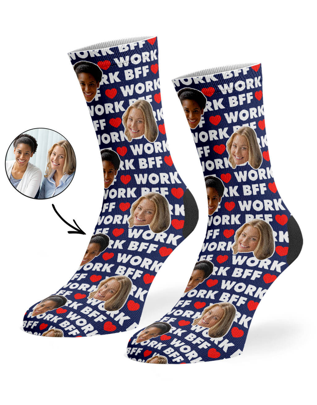 Work BFF Socks With Photos On