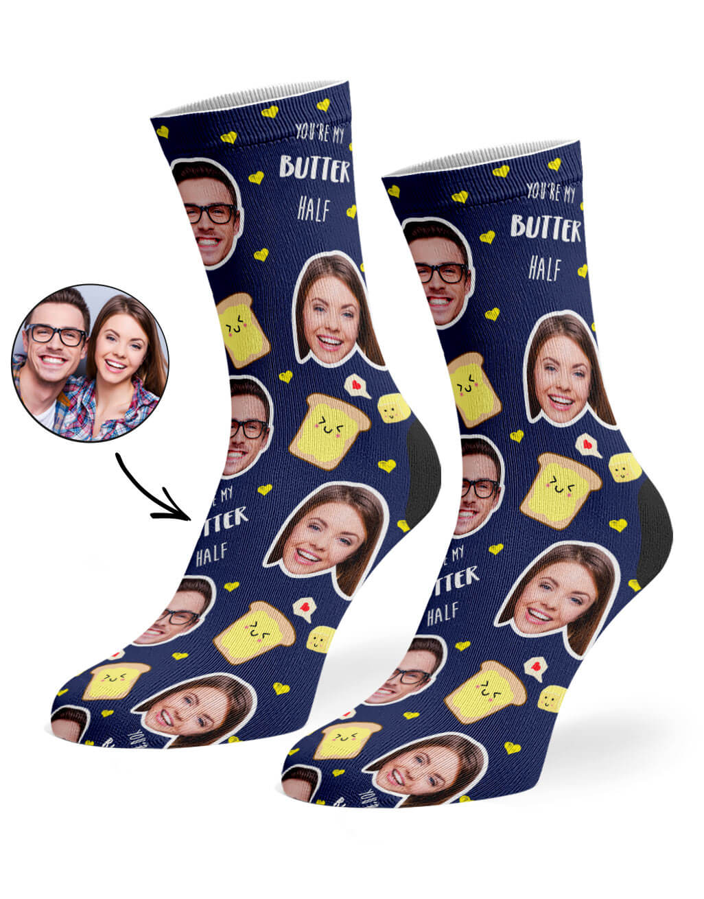 Valentines Day You're My Butter Half Socks