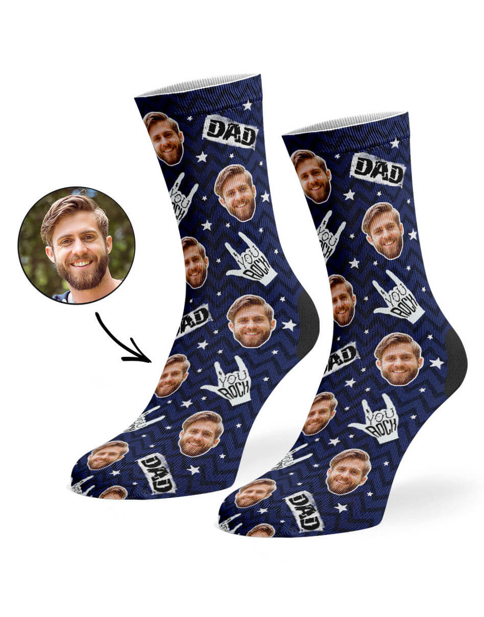 You Rock Dad Socks With His Photo On