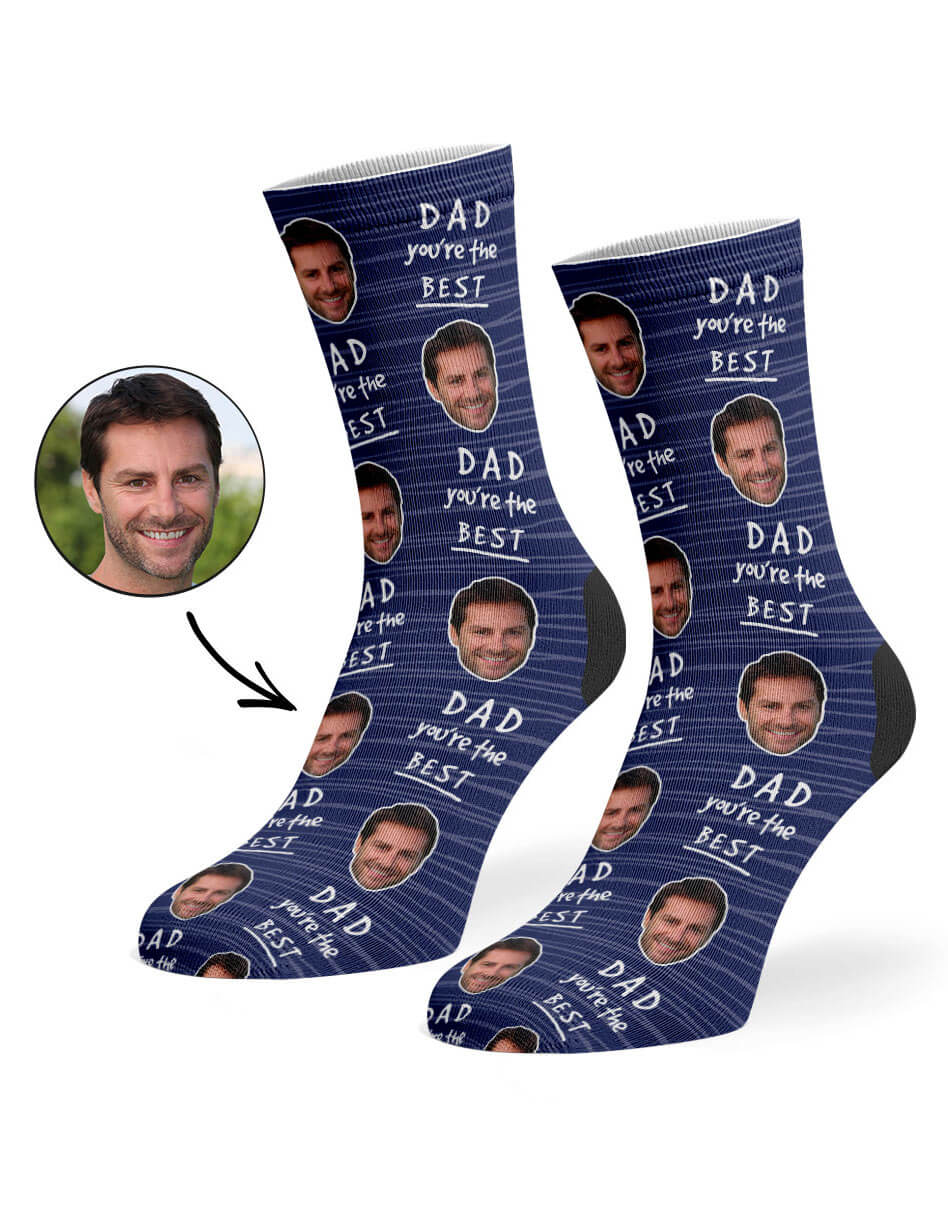 Dad You're The Best Socks With His Face On