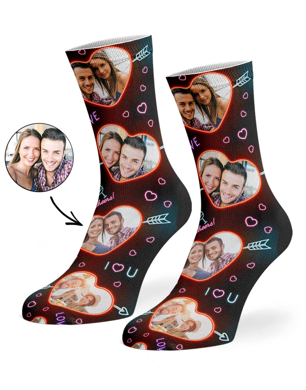 Love Collage Face Socks