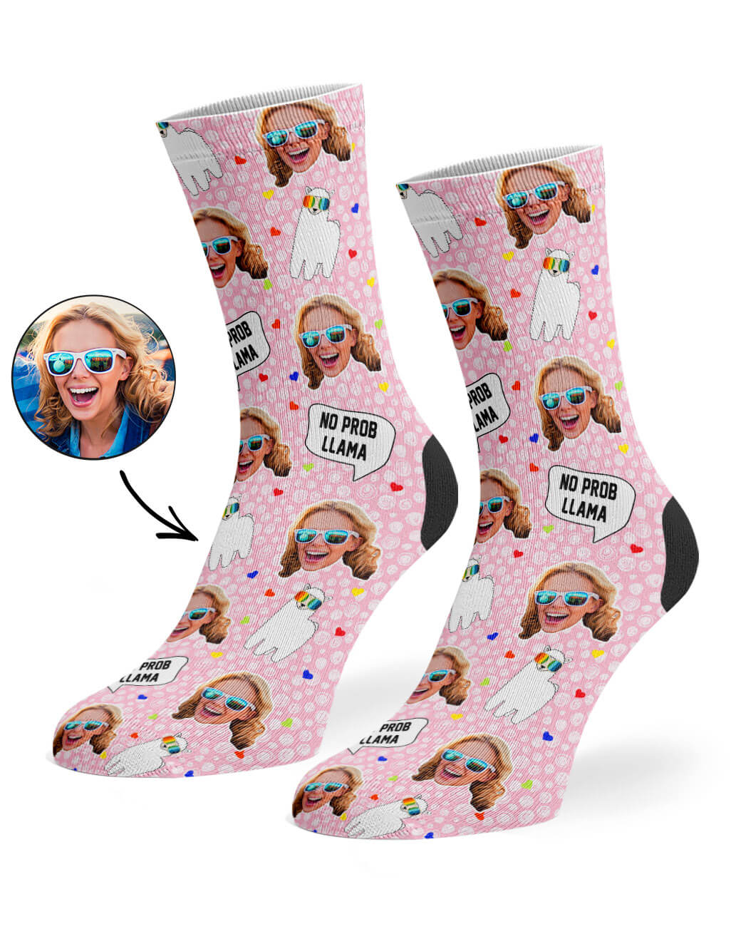 Personalised No Prob-Llama Socks