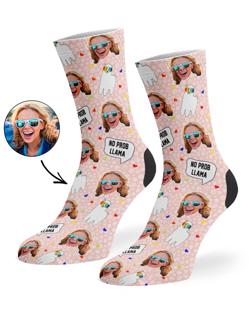 No Prob-Llama Face Socks