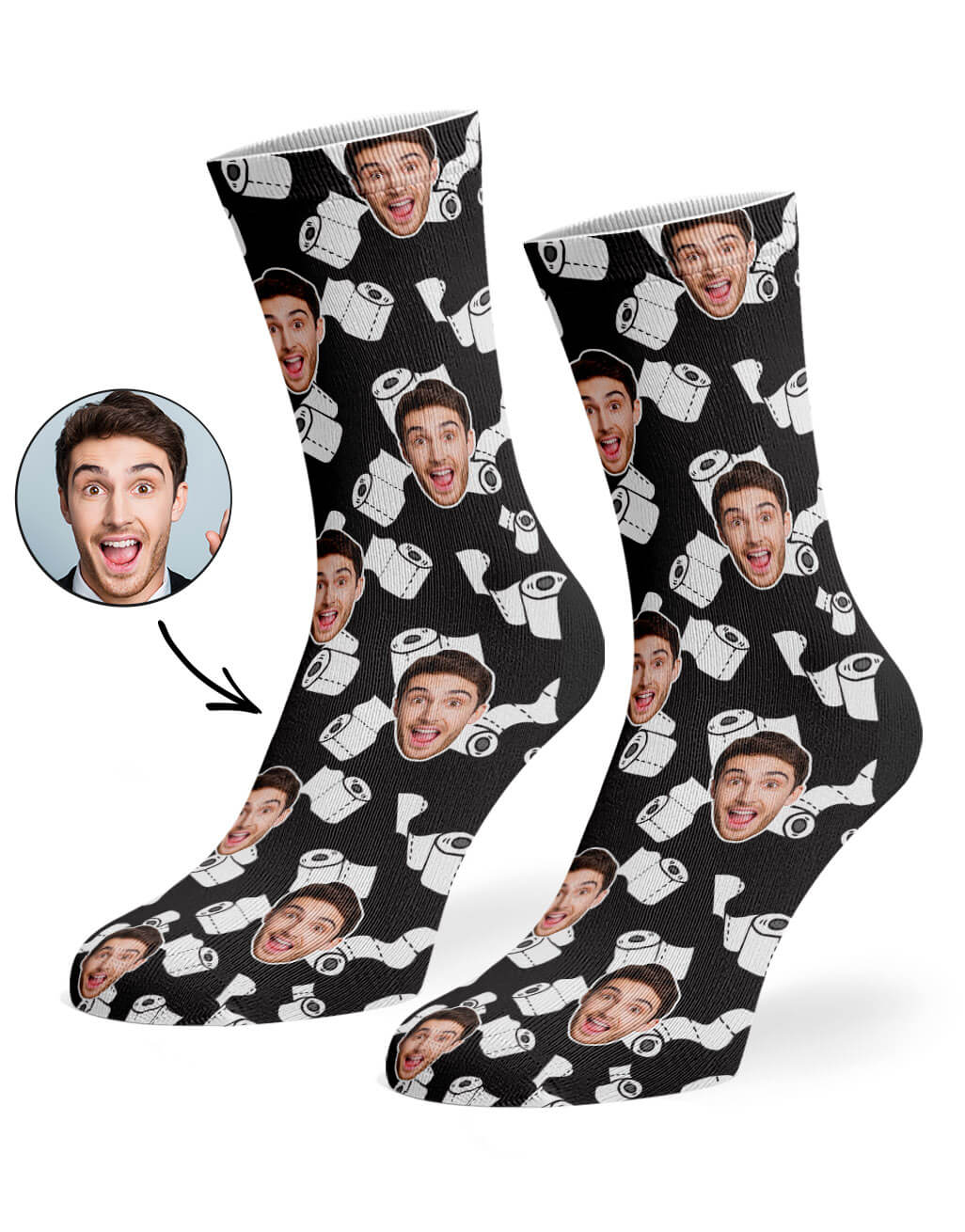 Toilet Roll Pattern Socks