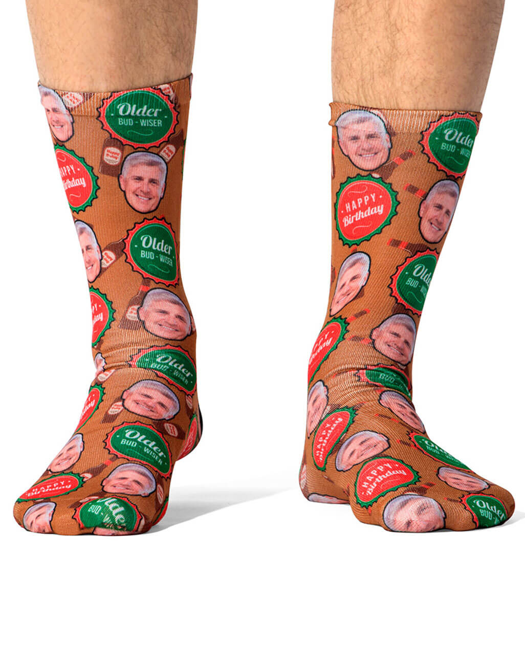 Older Bud-Wiser Birthday Socks