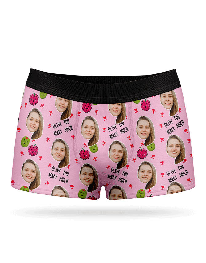 Olive You Berry Much Photo Boxer Shorts