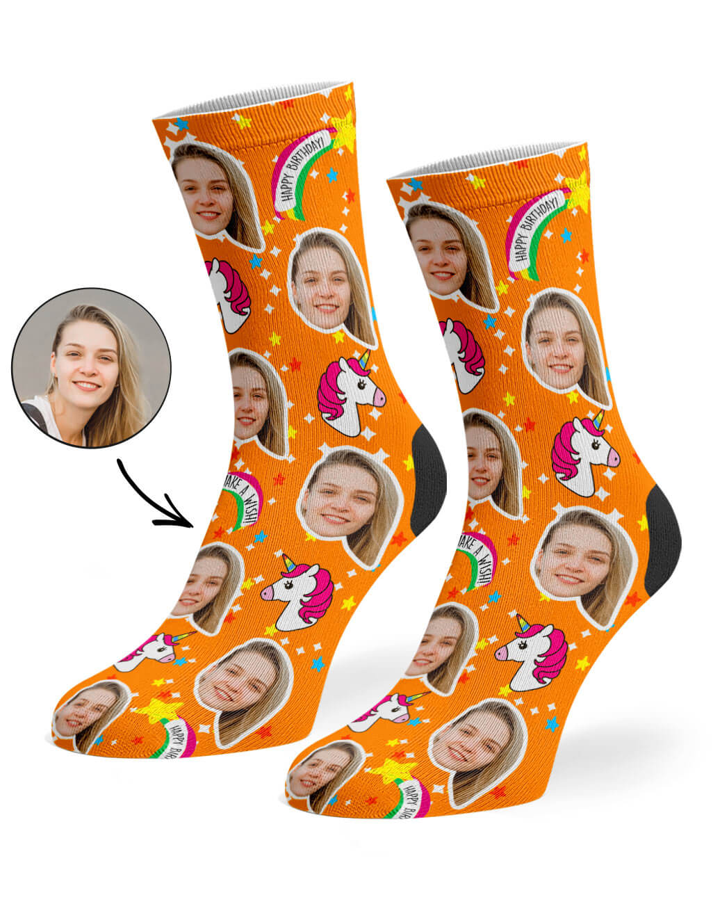 Unicorn Birthday Photo Socks