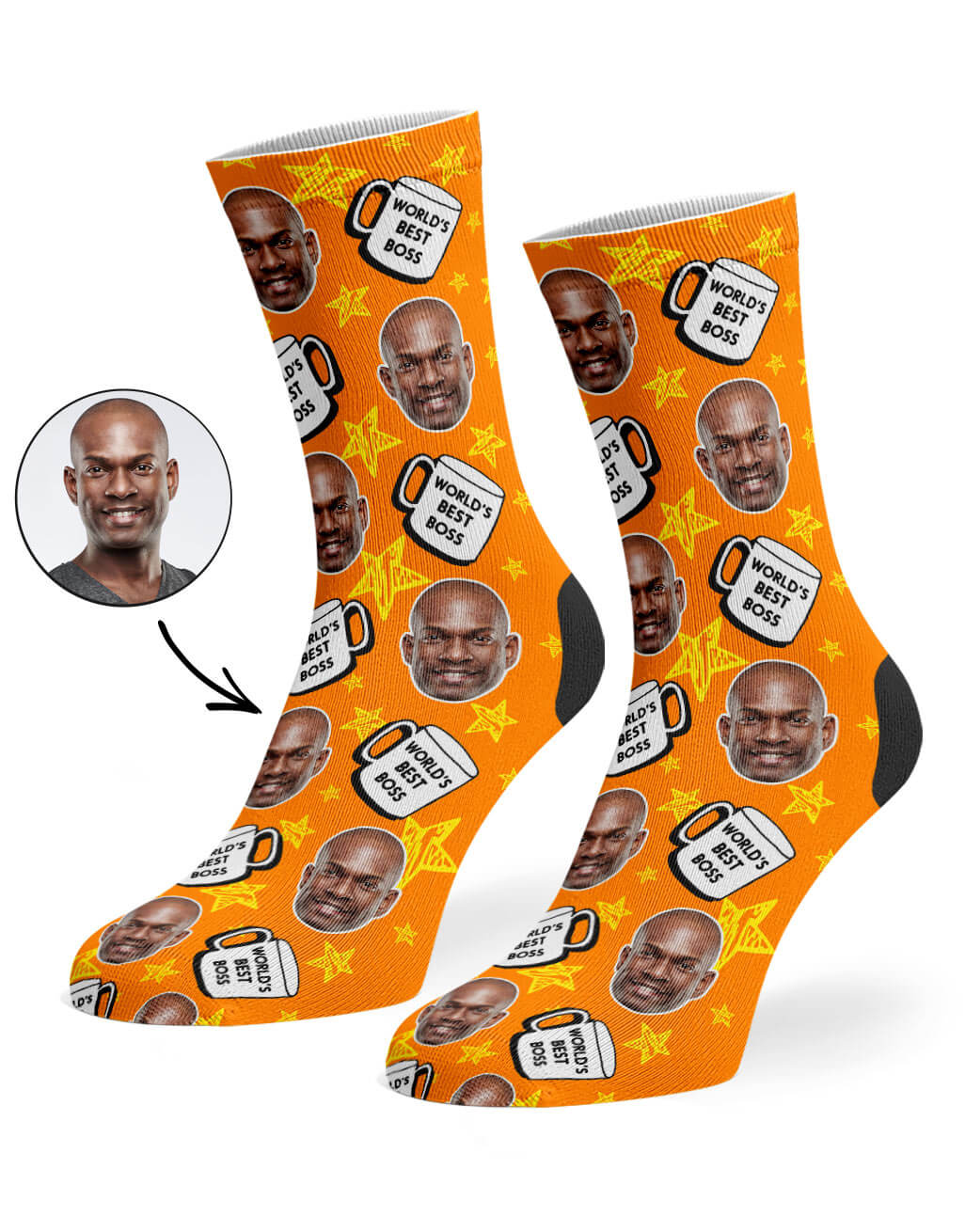 Orange World's Best Boss Socks