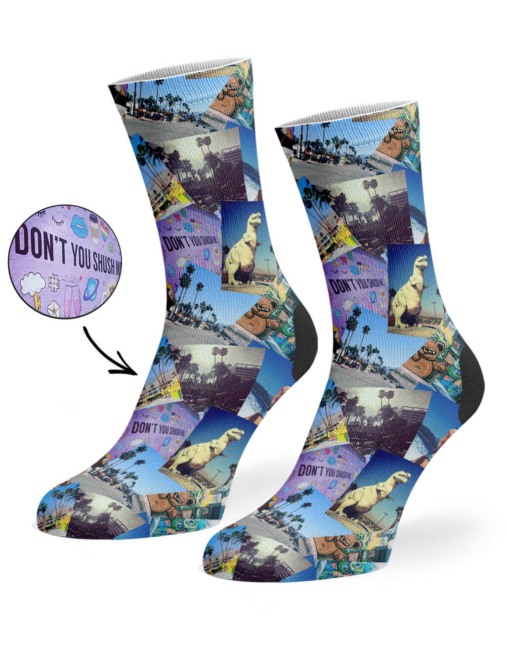 Personalised Overlap Photo Collage Socks