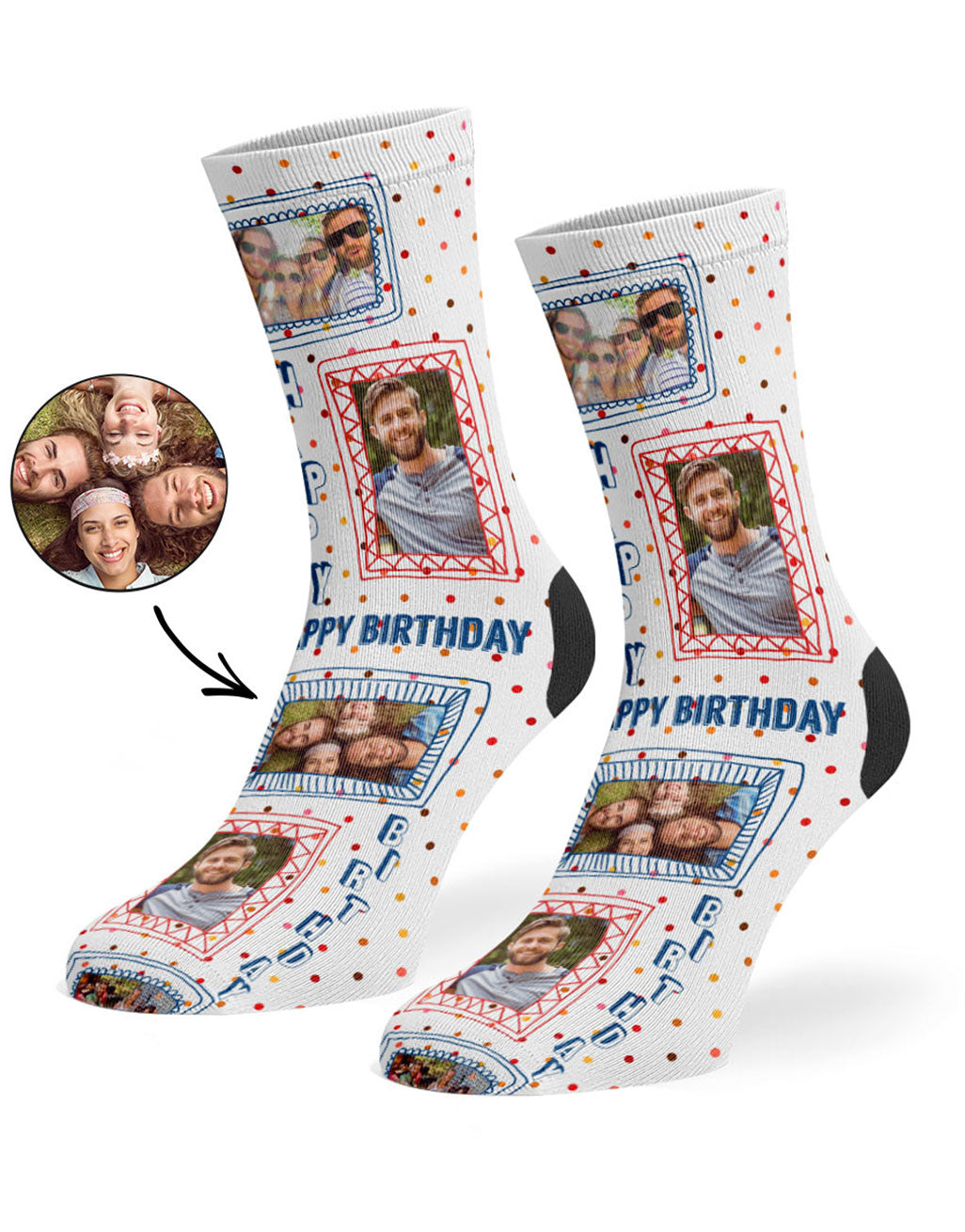 Personalised Birthday Photo Frame Socks