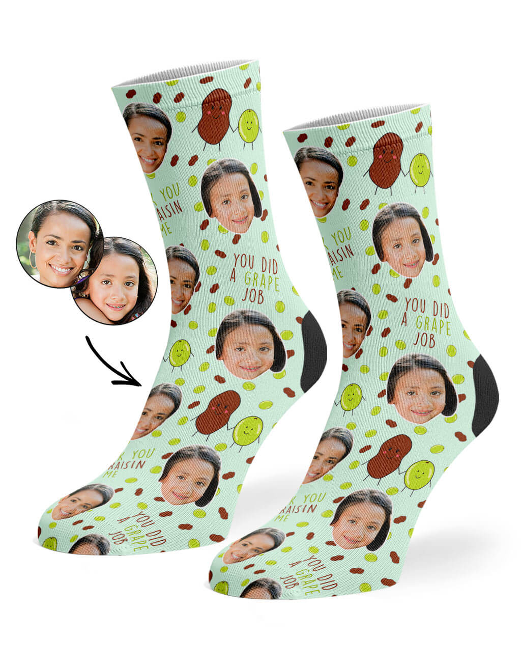 Raisin Me Socks With Photo On