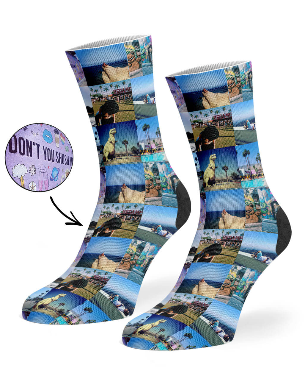 Your Photo Collage Socks 