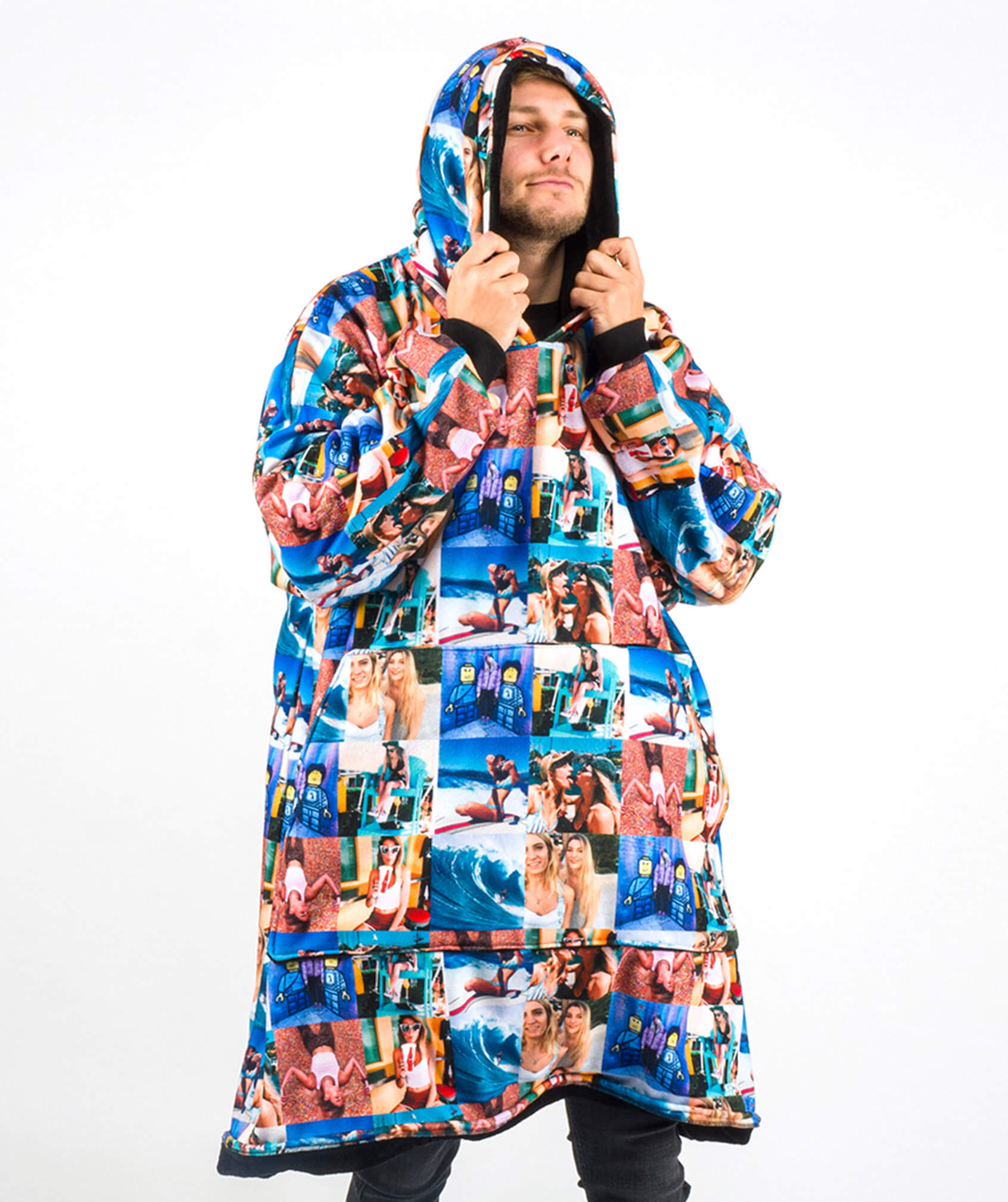 Photo Collage Hoodie Blanket