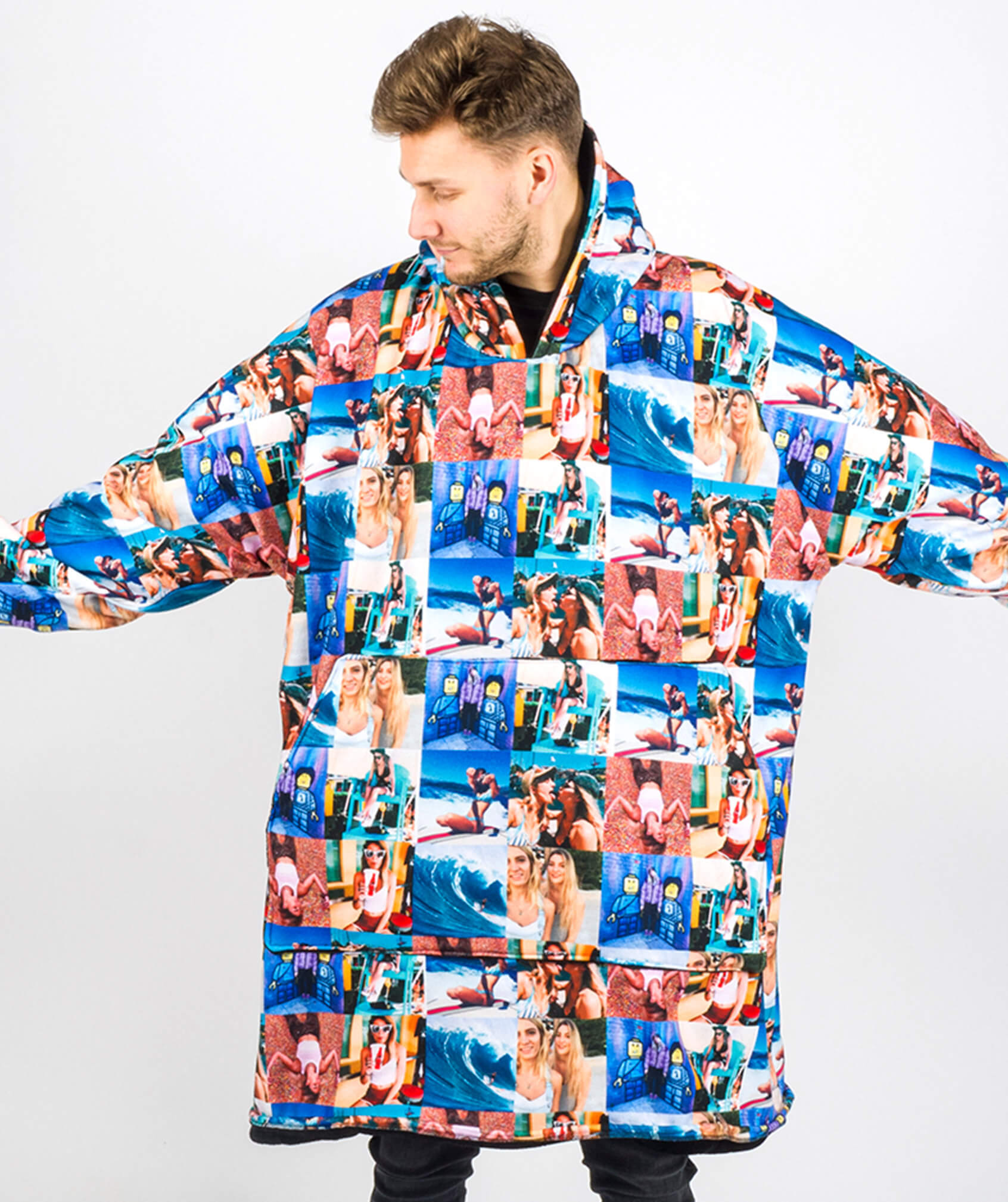 Photo Collage Hoodie Blanket