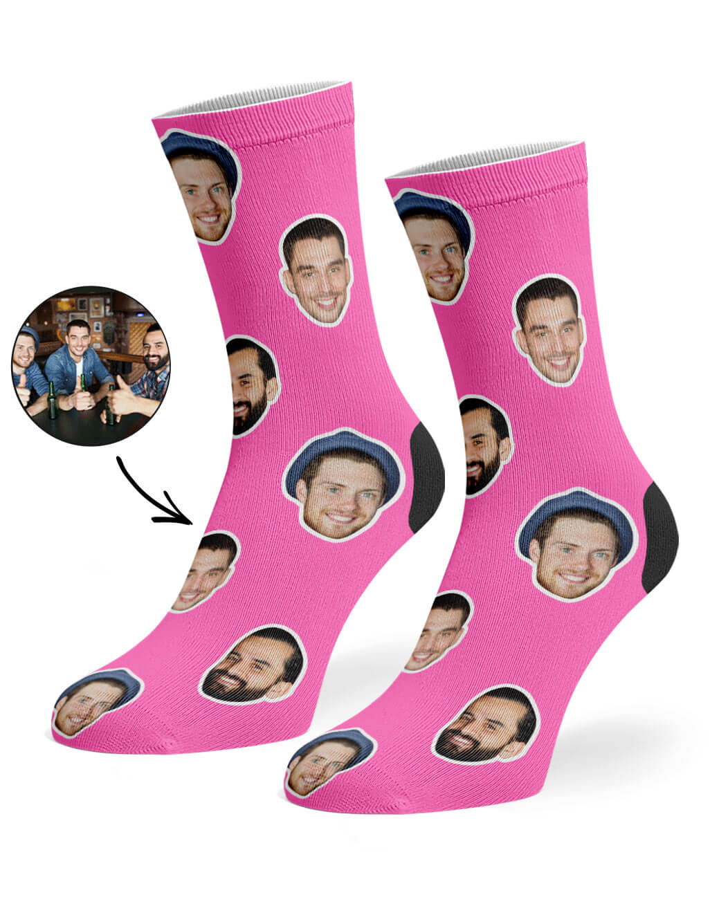 Pink Best Friend Face Socks