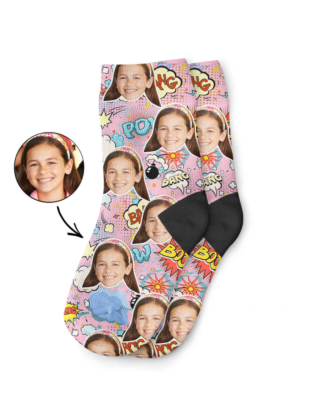 Personalised Comic Kids Socks