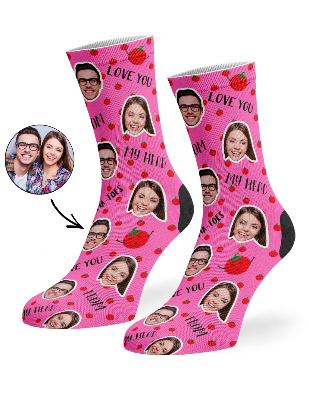 Pink Head To-Ma-Toes Socks