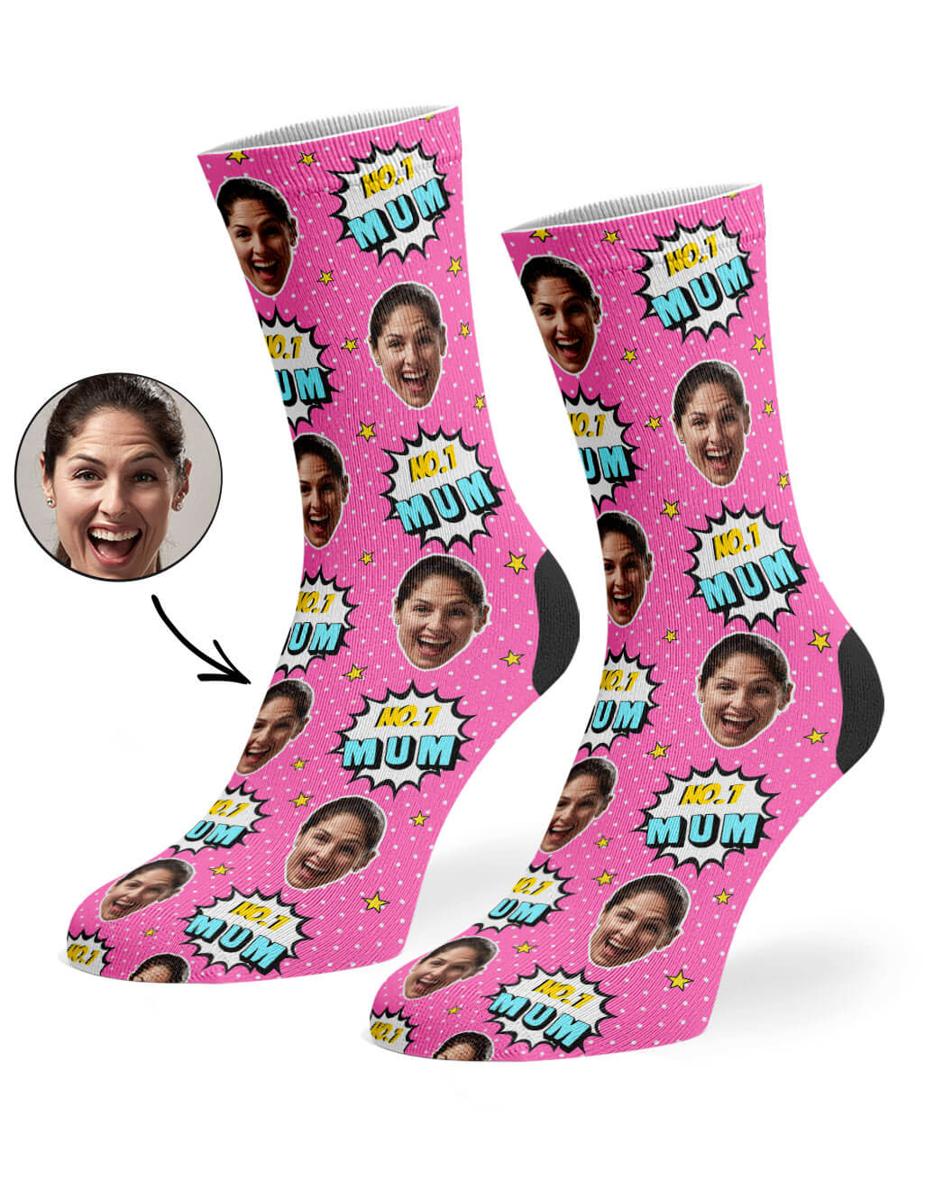 Number 1 Mum Socks With Her Photo