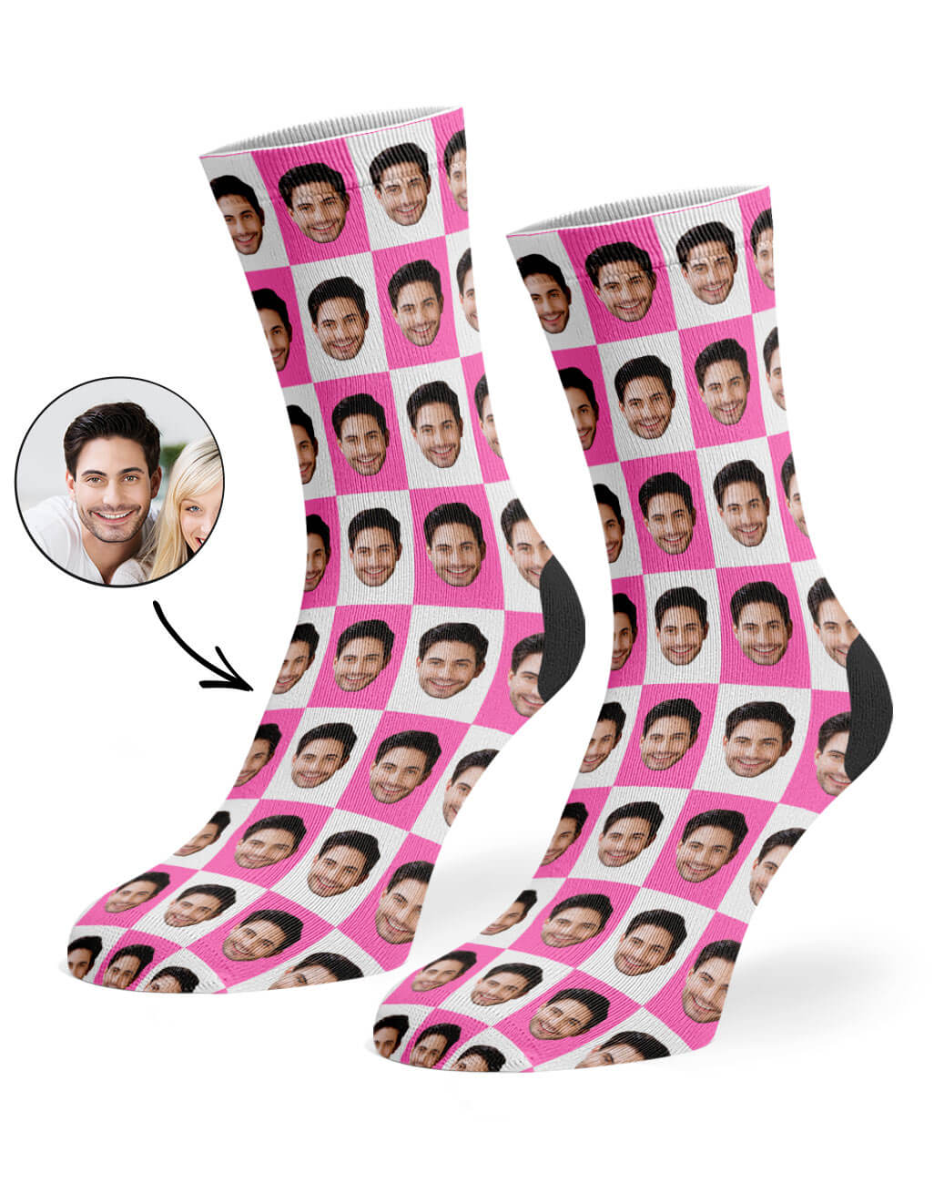 Pink Poser Face Socks