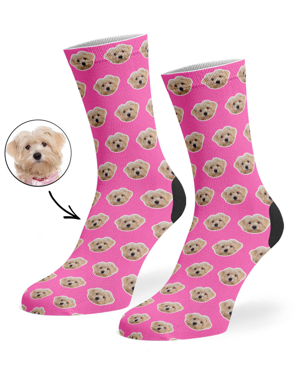 My Dog Pattern Pink Socks