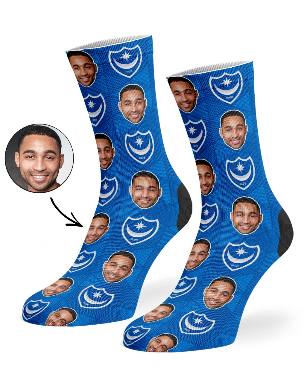 Personalised Portsmouth FC Pattern Socks