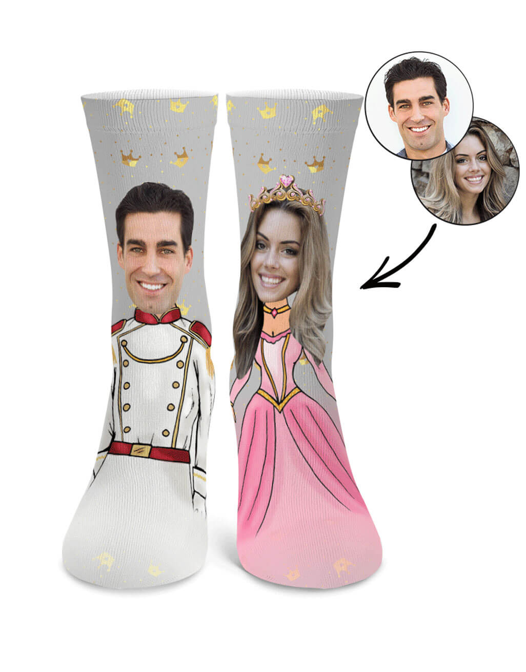 Prince & Princess Me Photo Socks