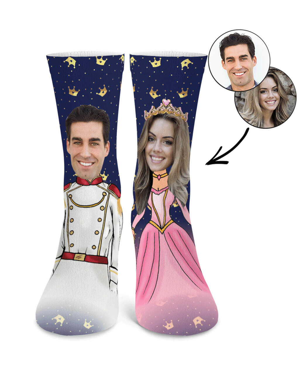 Custom Photo Prince & Princess Me Socks