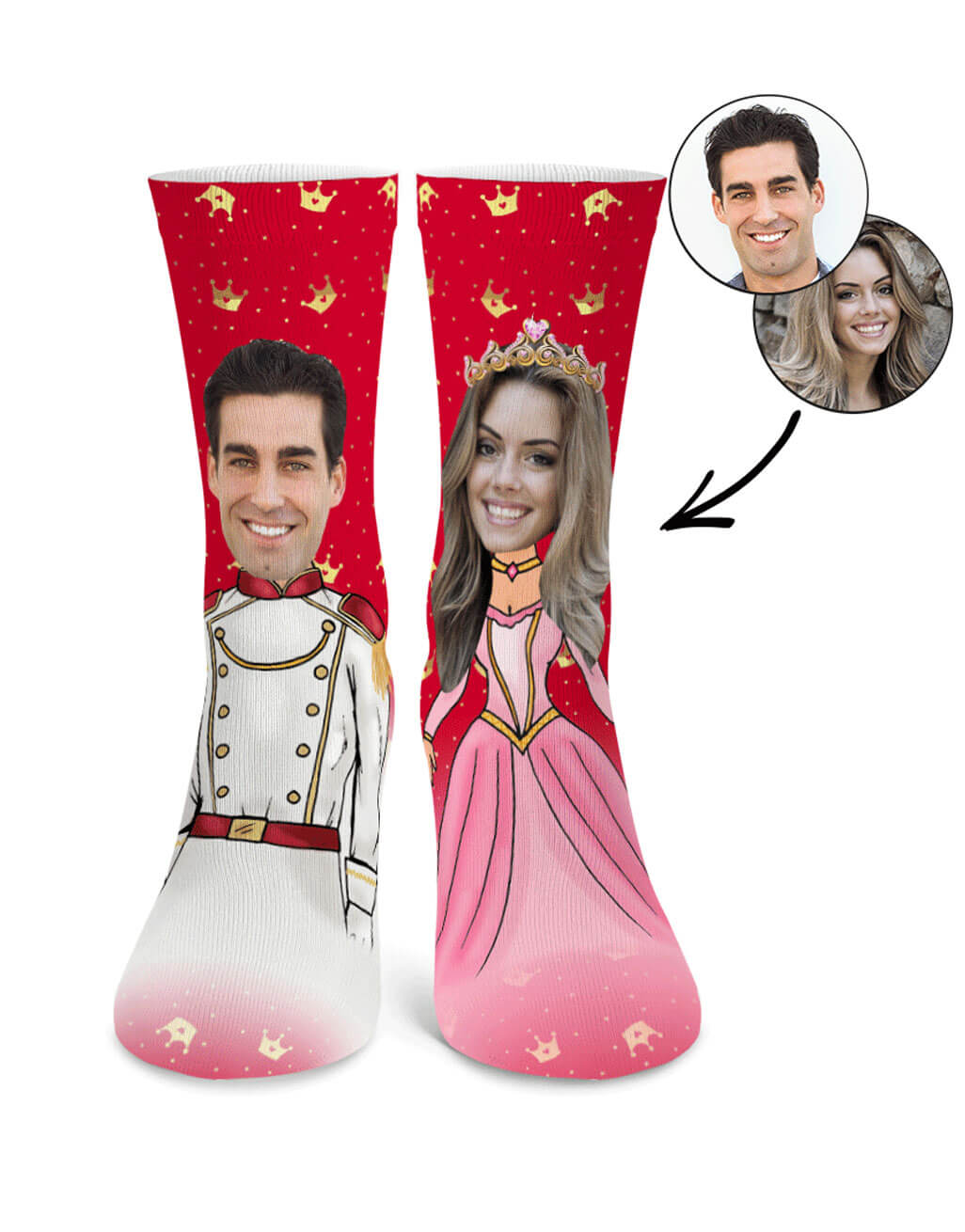 Prince & Princess Me Socks With Own Photos