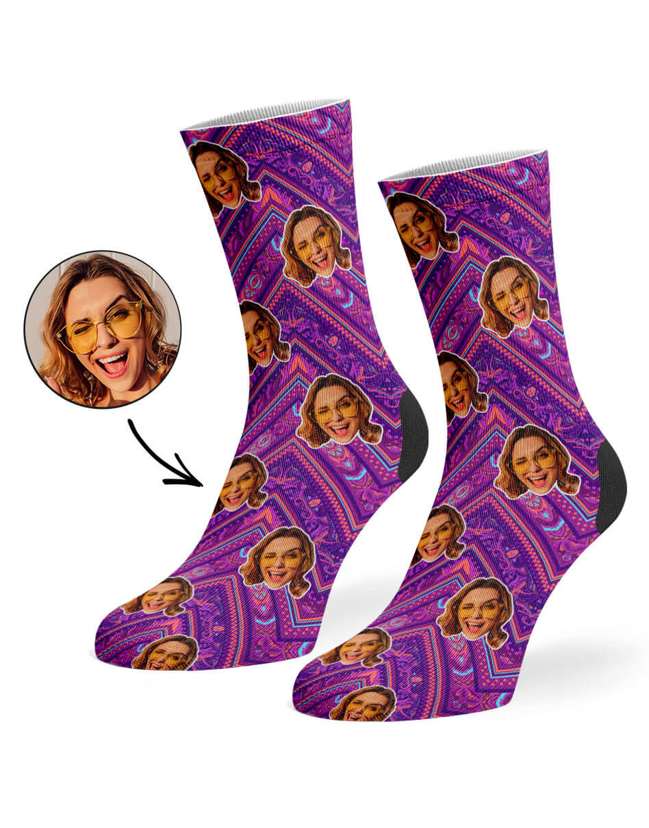 Aztec Festival Face Socks