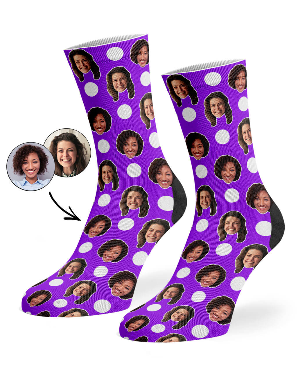 Personalised Best Friend Polka Face Socks