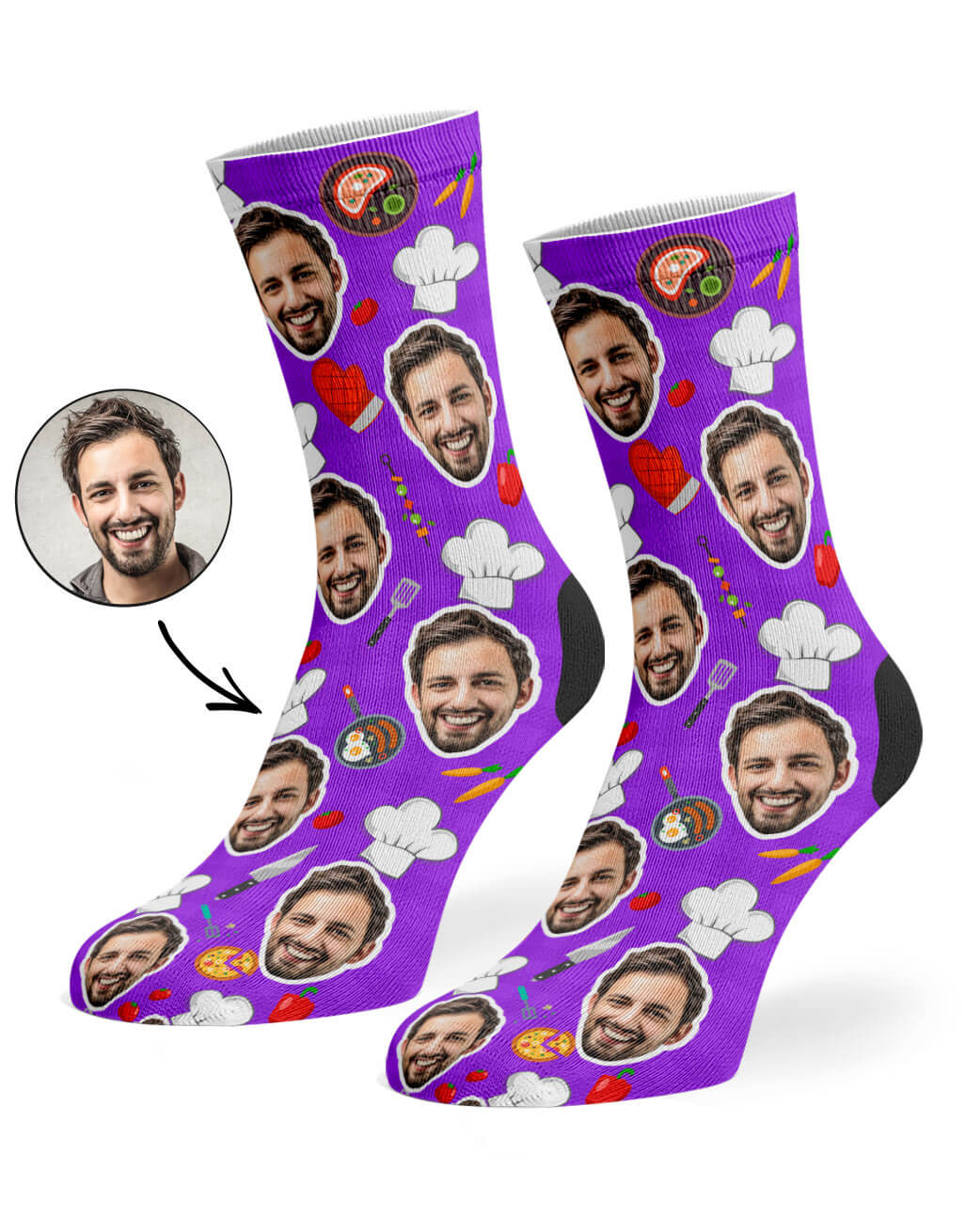 Purple Chef Face Socks