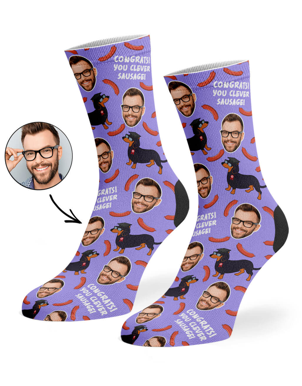 Clever Sausage Socks With Your Face On