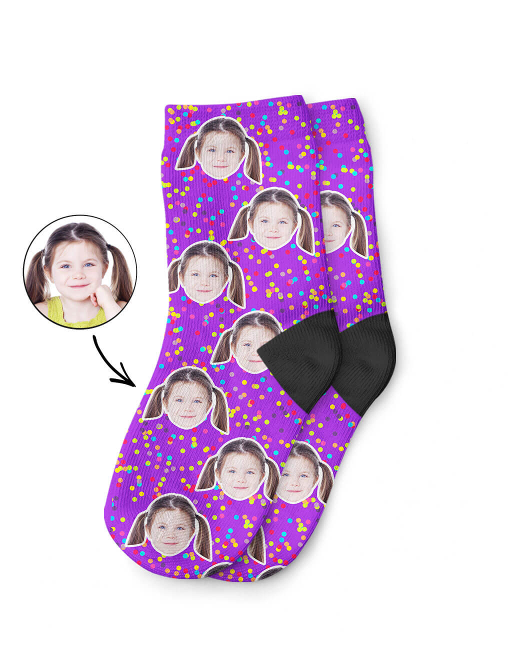 Put A Face On Colourful Kids Socks