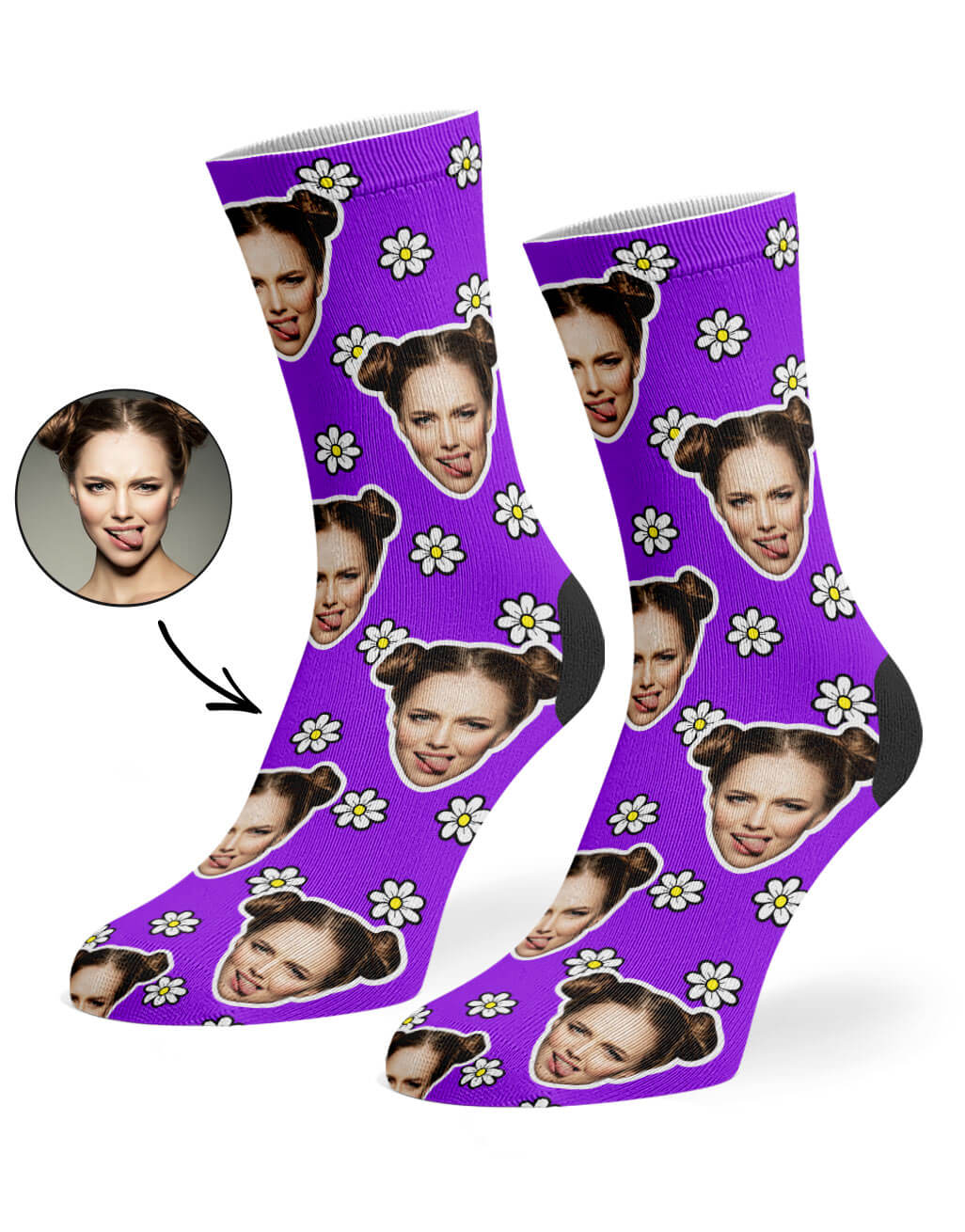 Daisy Socks With Photo On