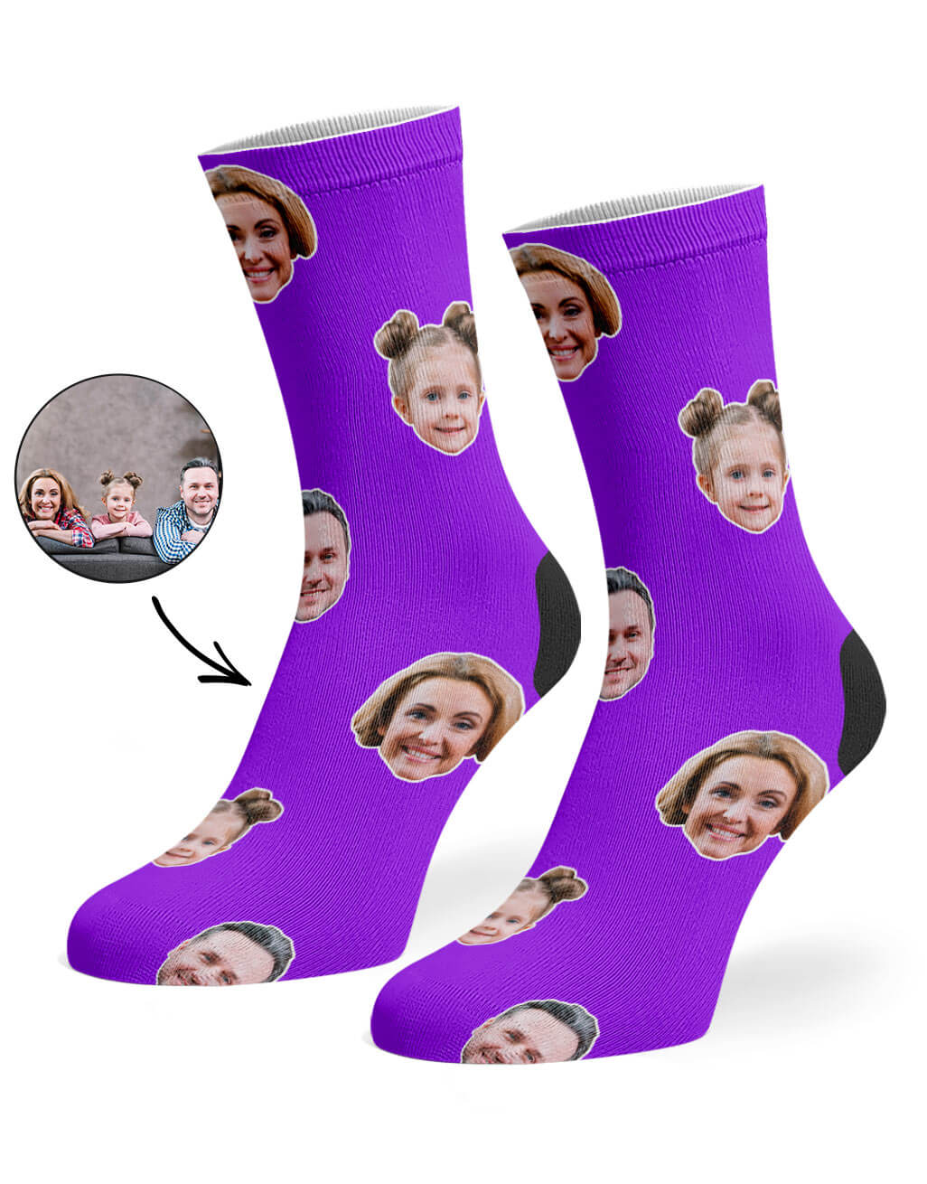 Purple Family Face Socks