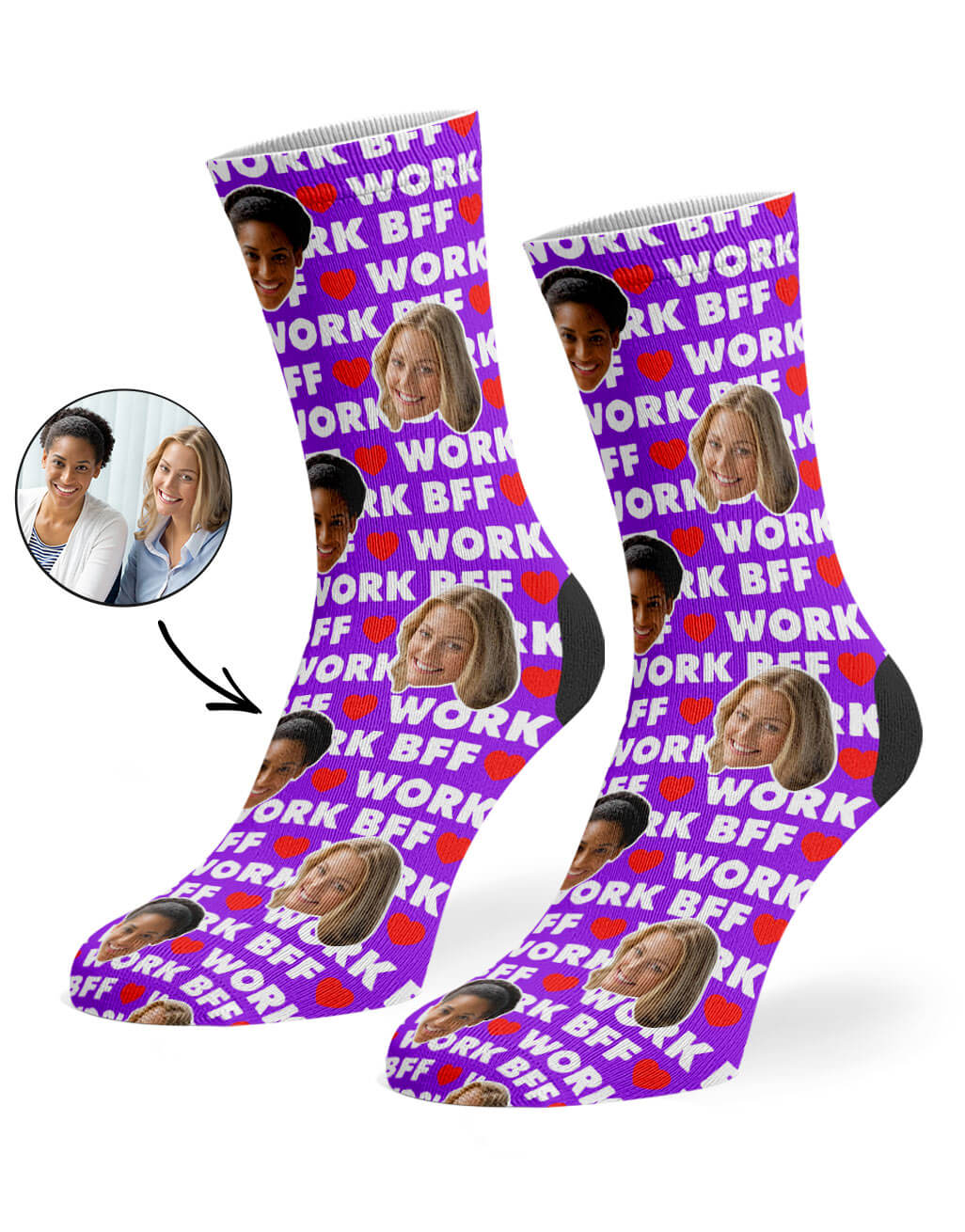 Print Photos On Work BFF Socks