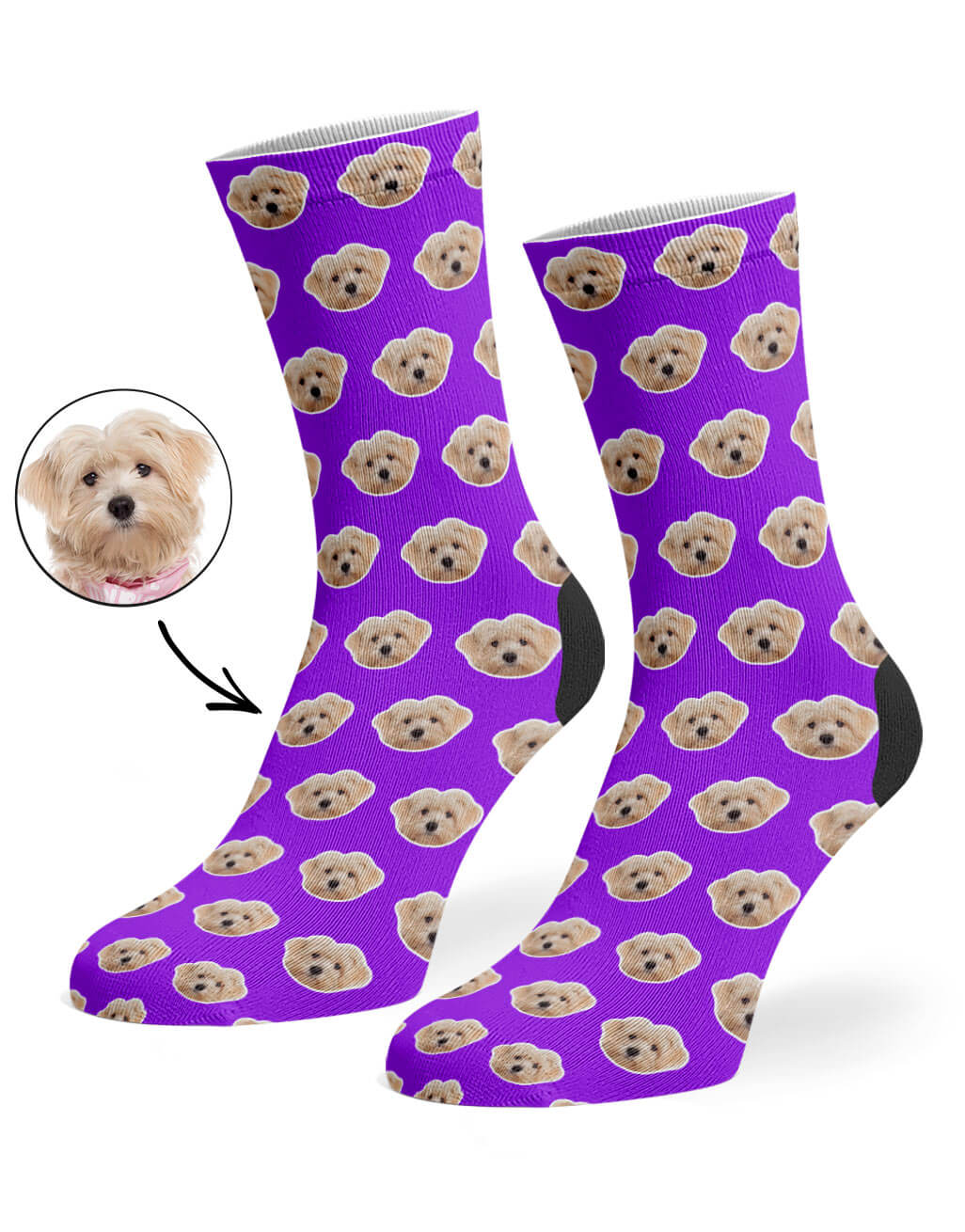 My Dog's Face On Pattern Socks