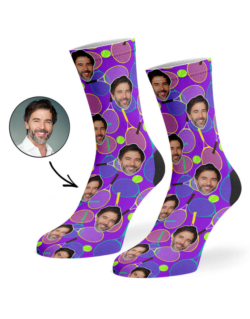 Tennis Racket Socks With Your Photo On