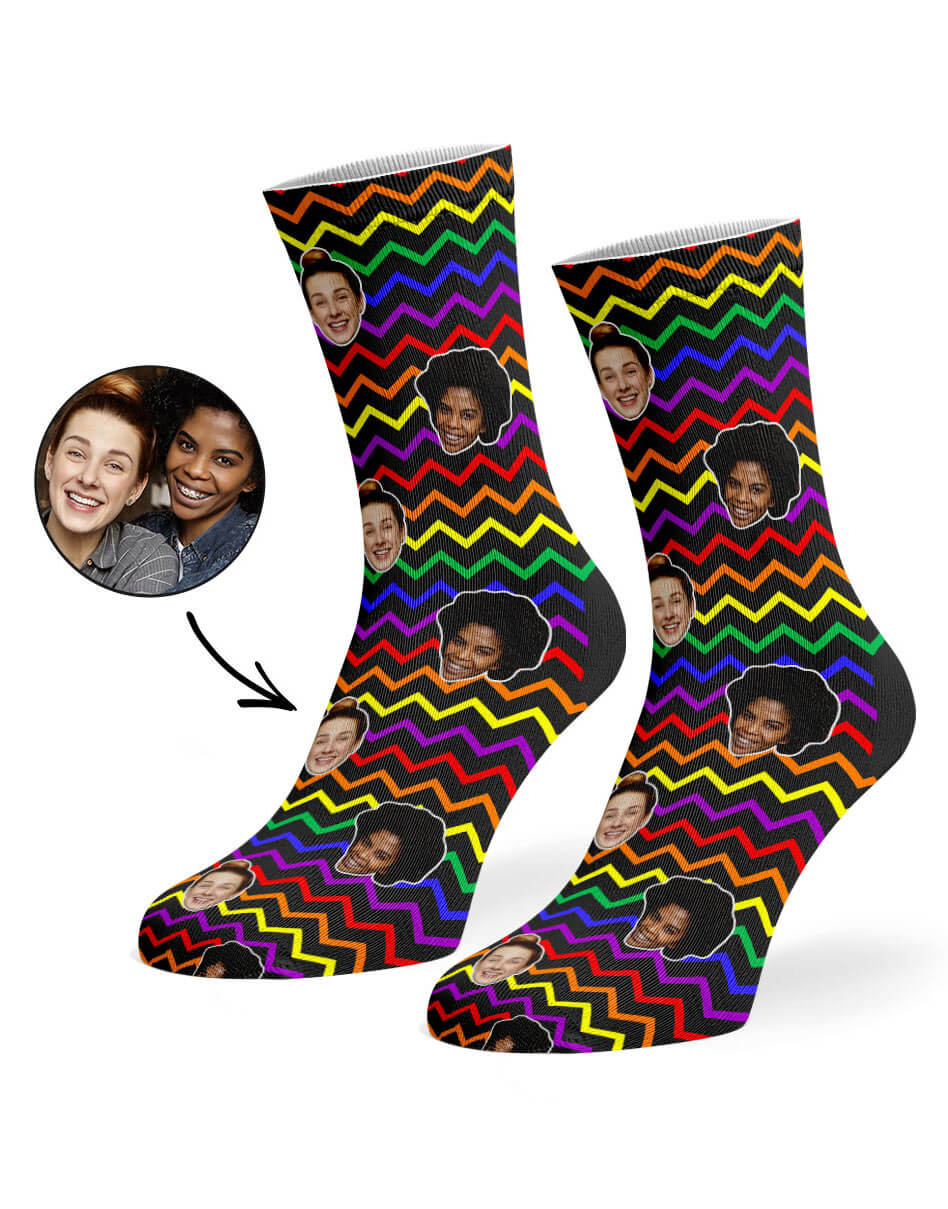 Pride Zig Zags Face Socks