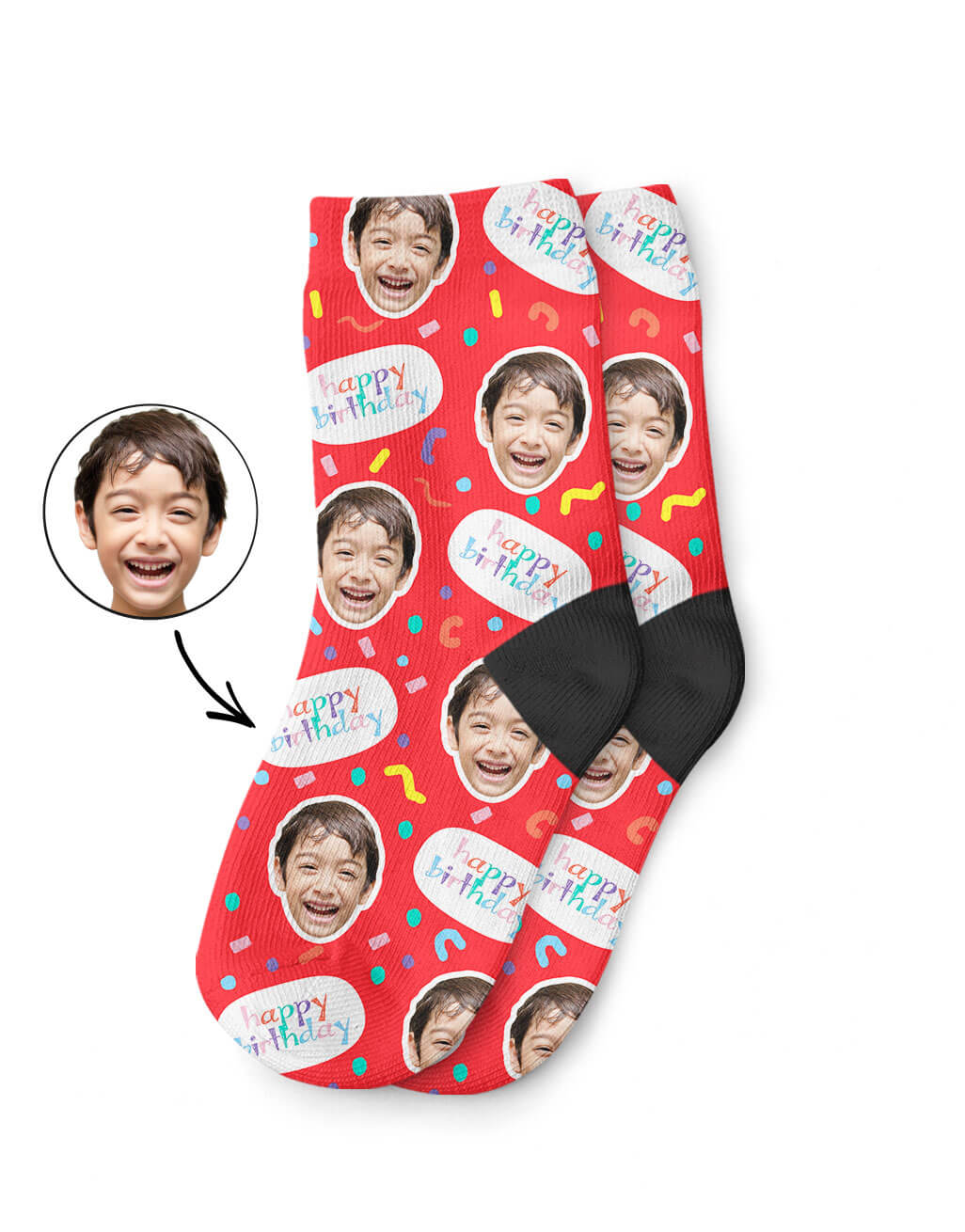 Red Kids Birthday Socks