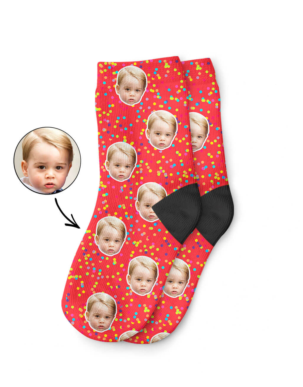 Colourful Kids Socks With Their Face On