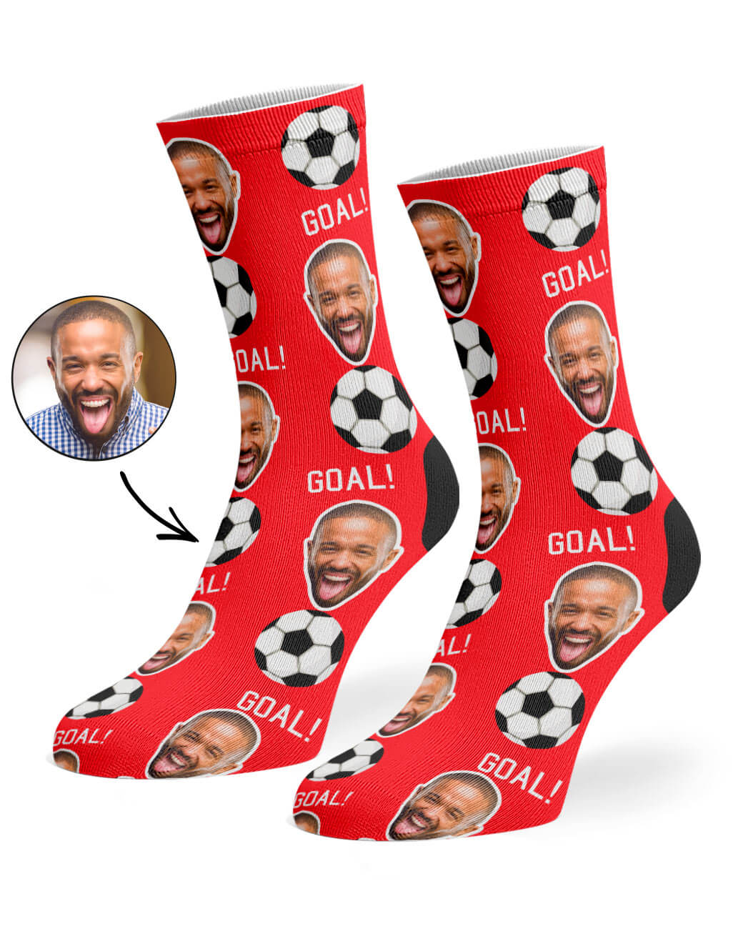 Red Footy Face Socks