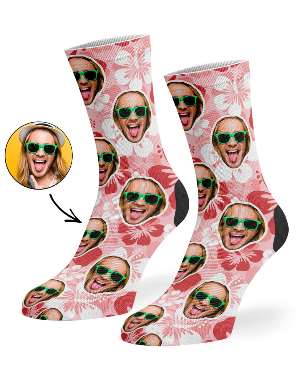 Personalised Hawaiian Face Socks