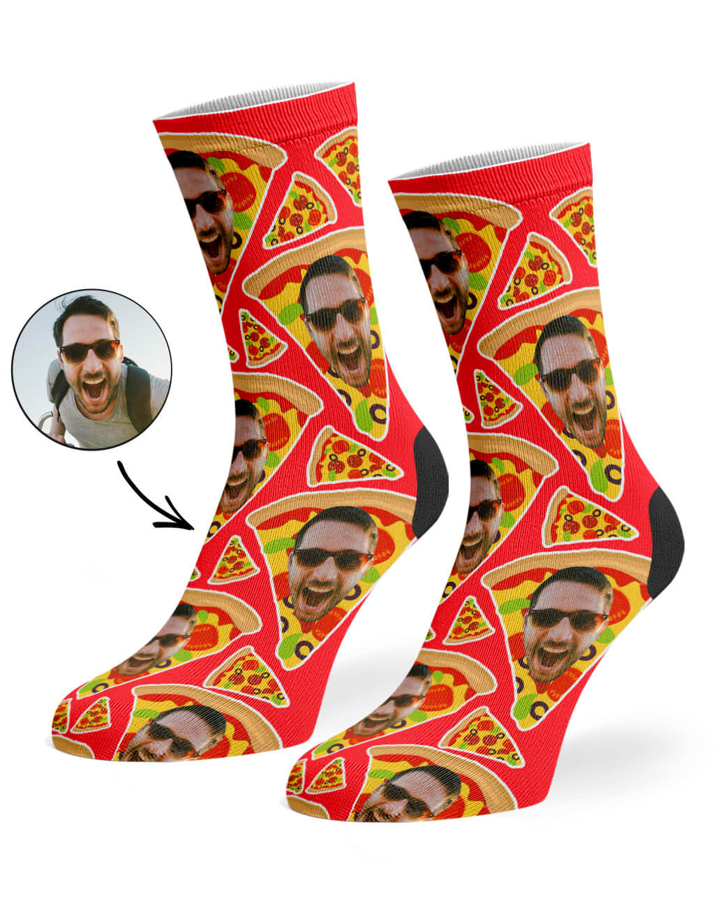 Personalised Pizza My Face Socks