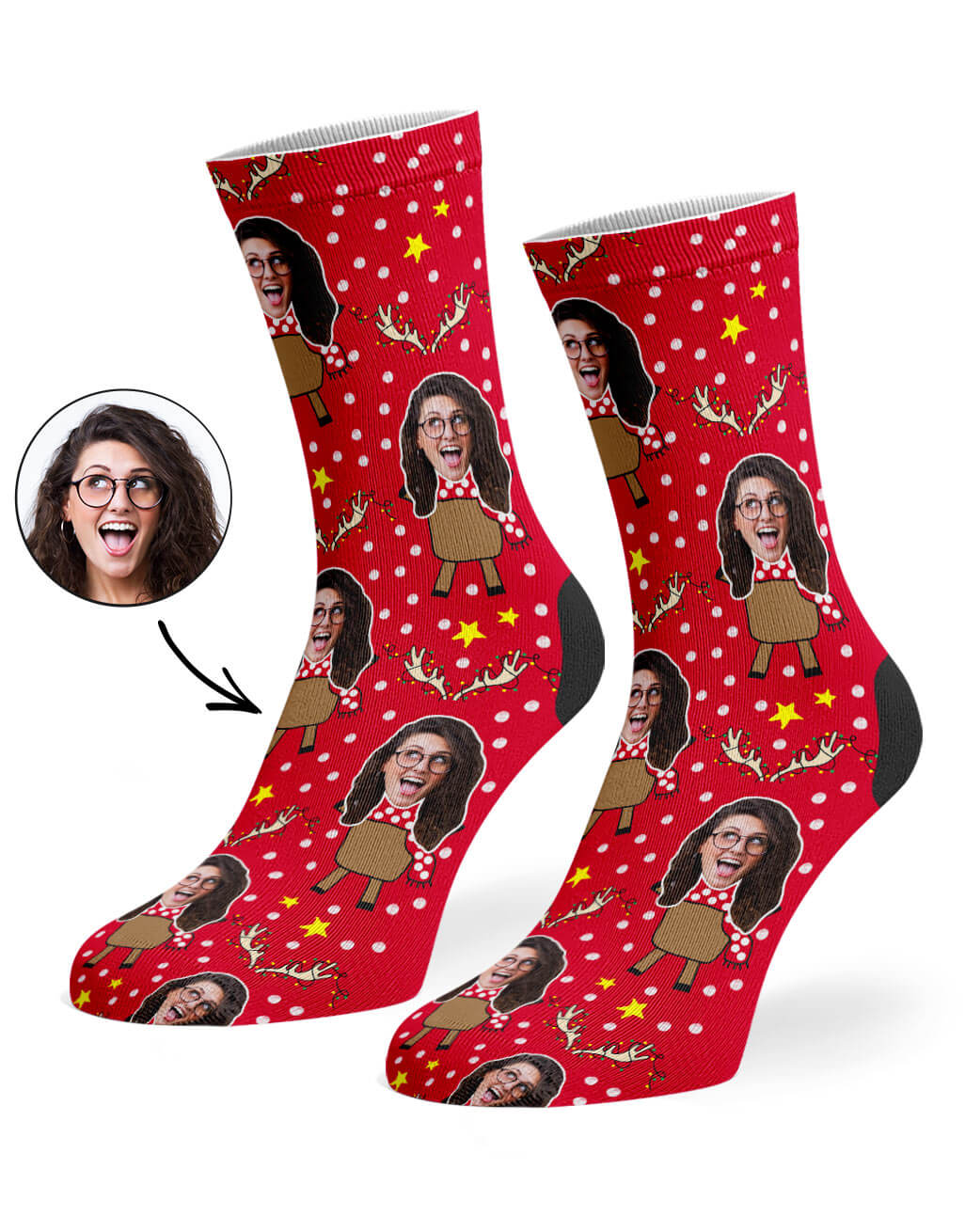 Reindeer Face Socks