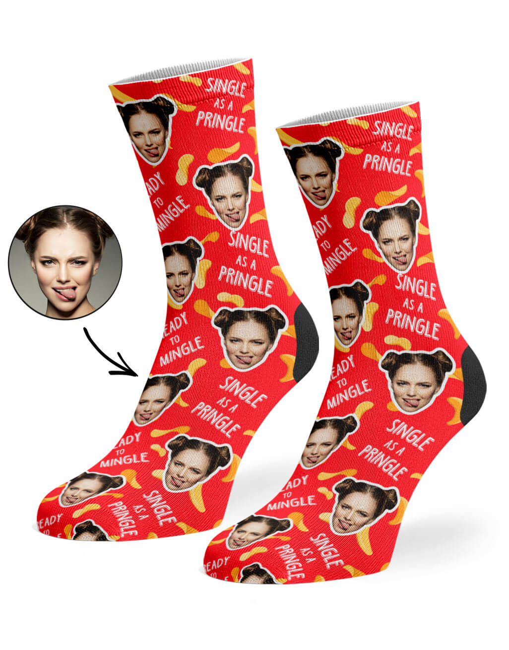 Personalised Single As A Pringle Socks