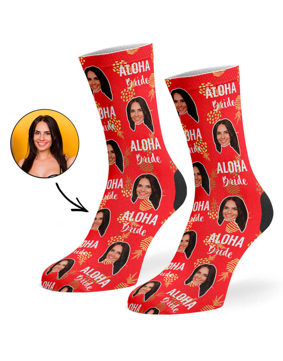 Aloha Bride My Face Socks